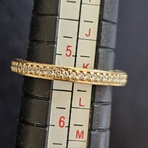 Pandora 14K Gold Eternity Diamond Ring 150163D. Size 5.25